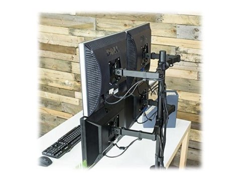 TECHly - Zestaw do montażu - dla 4 wyświetlacze LCD - czarny - rozmiar ekranu: 13"-27" - montaż na biurku