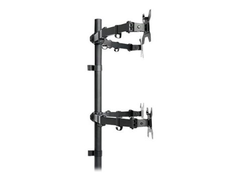 TECHly - Zestaw do montażu - dla 4 wyświetlacze LCD - czarny - rozmiar ekranu: 13"-27" - montaż na biurku