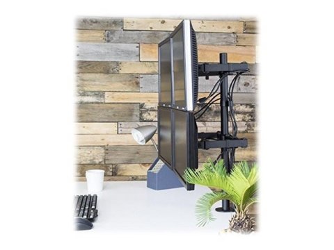TECHly - Zestaw do montażu - dla 4 wyświetlacze LCD - czarny - rozmiar ekranu: 13"-27" - montaż na biurku