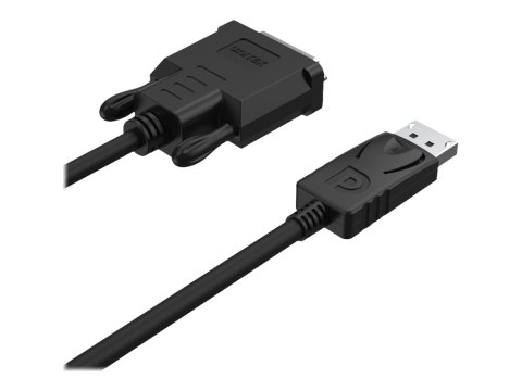 Unitek - Kabel portu wyświetlacza - DisplayPort 20-pin (M) do DVI cyfrowe 18+1-pin (poł. pojedyncze) (M) - 1.8 m - wkręt skrzyde
