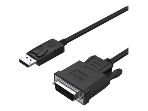 Unitek - Kabel portu wyświetlacza - DisplayPort 20-pin (M) do DVI cyfrowe 18+1-pin (poł. pojedyncze) (M) - 1.8 m - wkręt skrzyde
