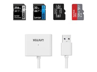 Unitek Y-9321 - Czytnik kart (microSD, microSDHC, microSDXC, SD, SDHC, Karta Pamięci SDXC) - USB 3.0