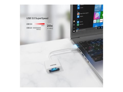 Unitek Y-9321 - Czytnik kart (microSD, microSDHC, microSDXC, SD, SDHC, Karta Pamięci SDXC) - USB 3.0