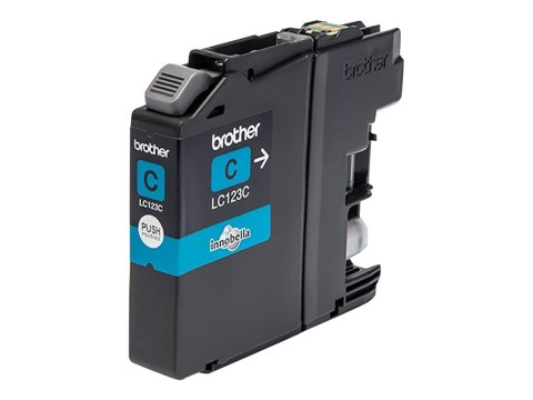 Brother LC123C - Wysoka Wydajność - cyjan - oryginał - pojemnik na tusz - dla Brother DCP-J132W, DCP-J172W, DCP-J4110DW, DCP-J55