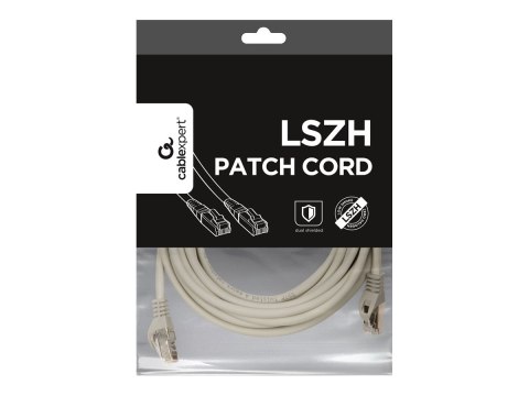 Cablexpert - Kabel krosowy - RJ-45 (M) do RJ-45 (M) - 5 m - S/FTP - CAT 6a - ładowany, bezhalogenowe, odlewany - szary
