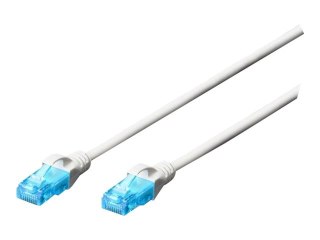 DIGITUS Professional - Kabel krosowy - RJ-45 (M) do RJ-45 (M) - 3 m - UTP - CAT 5e - ładowany, bez wystających elementów - biały