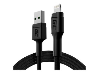 Green Cell GC Ray - Kabel Lightning - Lightning męski do USB męski - 1.2 m - podwójne ekranowanie - czarny