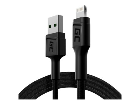 Green Cell GC Ray - Kabel Lightning - Lightning męski do USB męski - 1.2 m - podwójne ekranowanie - czarny