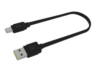 Green Cell GCmatte - Kabel USB - USB-C (M) do USB (M) - 25 cm - płaski - czarny