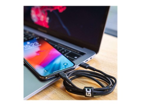 Green Cell Stream - Kabel Lightning - USB-C męski do Lightning męski - 1 m - podwójne ekranowanie - czarny - obsługa Zasilania
