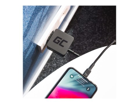 Green Cell Stream - Kabel Lightning - USB-C męski do Lightning męski - 1 m - podwójne ekranowanie - czarny - obsługa Zasilania