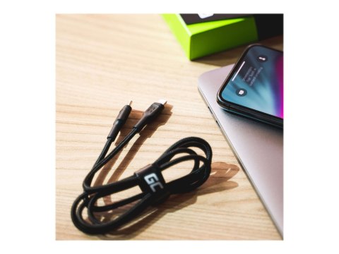 Green Cell Stream - Kabel Lightning - USB-C męski do Lightning męski - 1 m - podwójne ekranowanie - czarny - obsługa Zasilania