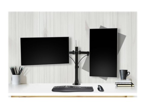 Kensington SmartFit Ergo Dual Extended Monitor Arm - Zestaw do montażu - ramię regulowane - dla 2 monitory - metal - czarny - ro