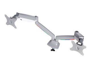 Kensington SmartFit One-Touch Dual Monitor Arm - Zestaw do montażu - ramię regulowane - dla 2 monitory - metal - srebrzystoszary
