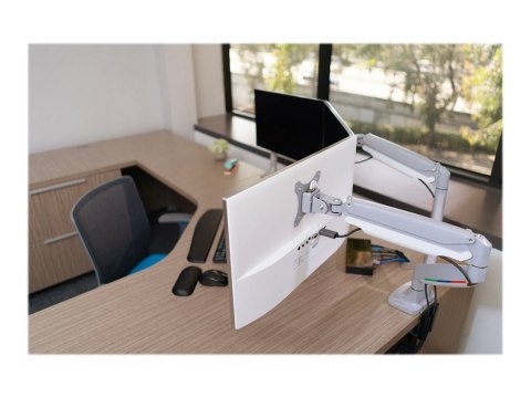 Kensington SmartFit One-Touch Dual Monitor Arm - Zestaw do montażu - ramię regulowane - dla 2 monitory - metal - srebrzystoszary