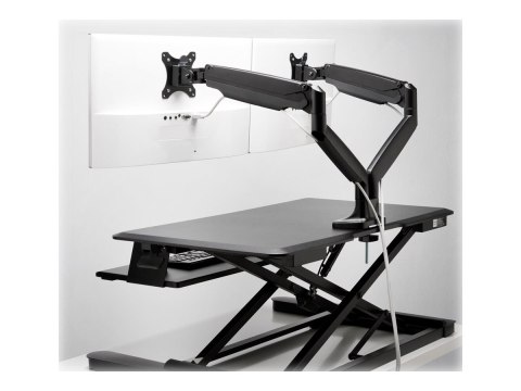 Kensington SmartFit One-Touch Height Adjustable Dual Monitor Arm - Zestaw do montażu - ramię regulowane - dla 2 monitory - alumi