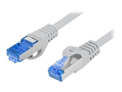 Lanberg - Kabel krosowy - RJ-45 (M) do RJ-45 (M) - 0.5 m - S/FTP - CAT 6a - odlewany, bez wystających elementów - szary, RAL 703