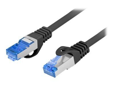Lanberg - Kabel krosowy - RJ-45 (M) do RJ-45 (M) - 1 m - 6 mm - S/FTP - CAT 6a - bezhalogenowe, odlewany, bez wystających elemen
