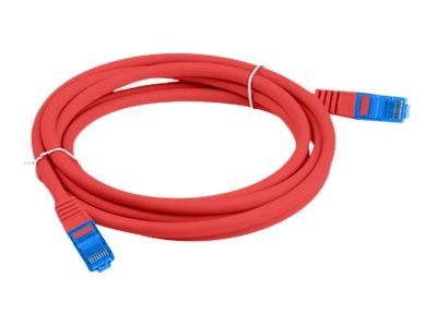 Lanberg - Kabel krosowy - RJ-45 (M) do RJ-45 (M) - 1 m - S/FTP - CAT 6a - odlewany, bez wystających elementów - czerwony, RAL 30