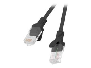 Lanberg - Kabel krosowy - RJ-45 (M) do RJ-45 (M) - 1 m - UTP - CAT 5e - odlewany, bez wystających elementów, nieruchomy - czarny