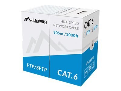 Lanberg - Zwój kabla - 305 m - SFTP - CAT 6 - do użytku na zewnątrz budynków, trwały - szary