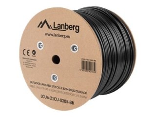 Lanberg - Zwój kabla - 305 m - UTP - CAT 6 - do użytku na zewnątrz budynków, trwały - czarny