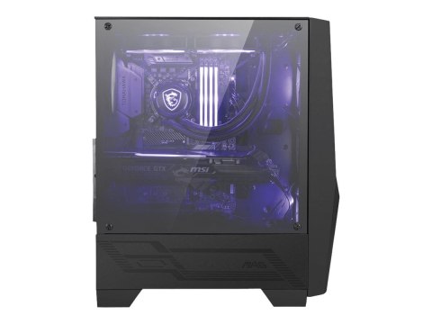 MSI MAG Forge 100M - Wieża - ATX - panel boczny z oknem (szkło hartowane) - brak zasilacza (ATX) - USB/dźwięk