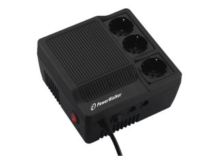 PowerWalker AVR 600 - Automatyczny regulator napięcia - AC 220/230/240 V - 360 wat - 600 VA - złącza wyjściowe: 3 - czarny