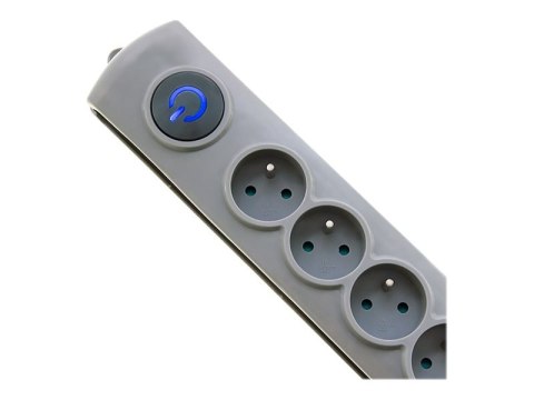 Qoltec Quick Switch - Zabezpieczenie przed przepięciem - AC 230 V - 3680 wat - złącza wyjściowe: 8 - 1.8 m przewód - szary