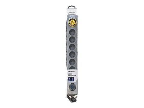 Qoltec Quick Switch - Zabezpieczenie przed przepięciem - AC 230 V - 3680 wat - złącza wyjściowe: 8 - 3 m przewód - szary