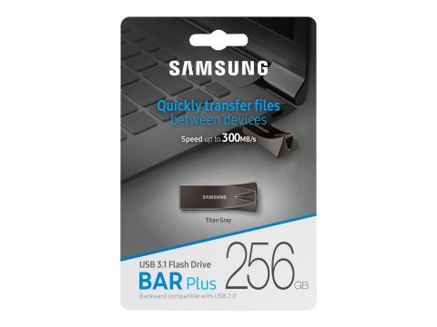Samsung BAR Plus MUF-256BE4 - Pendrive USB - 256 GB - USB 3.1 Gen 1 - tytanowo-szary