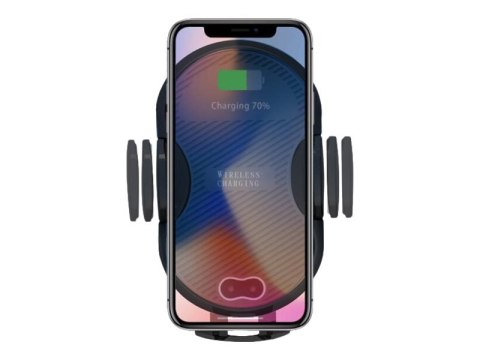 TECHly - Samochodowa bezprzewodowa stacja dokująca typu uchwyt - 10 wat - 2 A - Fast Charge - czarny