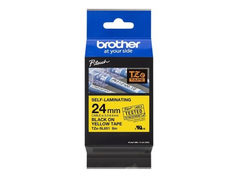 Brother TZe-SL651 - Samoprzylepne - czarny na żółtym - Roll (2,4 cm x 8 m) 1 kaseta(y) taśma laminowana - dla P-Touch PT-D800W, 