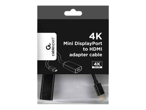 Cablexpert - Adapter wideo - Mini DisplayPort męski do HDMI żeński - 15 cm - czarny - obsługa 4K