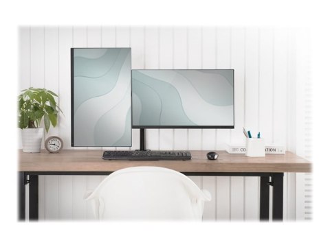DIGITUS DA-90400 - Stojak - dla 2 wyświetlacze LCD - stal - czarny mat - rozmiar ekranu: 15"-32" - podstawa stołowa