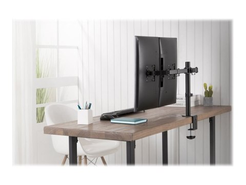 DIGITUS DA-90400 - Stojak - dla 2 wyświetlacze LCD - stal - czarny mat - rozmiar ekranu: 15"-32" - podstawa stołowa