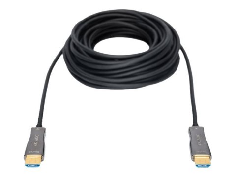 DIGITUS - Duża szybkość premium - kabel HDMI z Ethernet - HDMI męski do HDMI męski - 15 m - podwójne ekranowanie - czarny - obsł