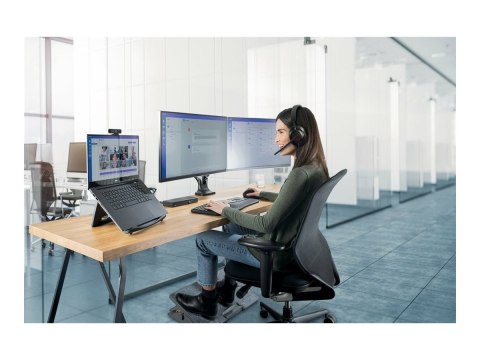 Kensington SmartFit Space-Saving Dual Monitor Arm - Zestaw do montażu - pochylenie i obrót - dla 2 monitory - aluminium, plastik