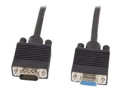 Lanberg - Kabel VGA - HD-15 (VGA) (M) do HD-15 (VGA) (F) - 3 m - wkręt skrzydełkowy, obsługa 1080p - czarny