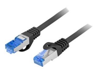 Lanberg - Kabel krosowy - RJ-45 (M) do RJ-45 (M) - 1.5 m - S/FTP - CAT 6a - odlewany, bez wystających elementów - czarny, RAL 90