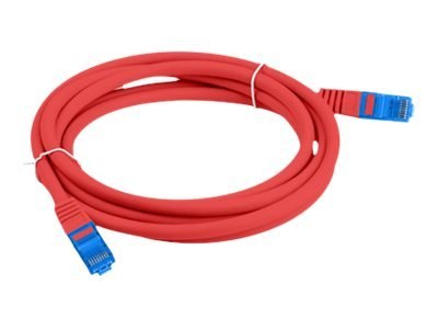 Lanberg - Kabel krosowy - RJ-45 (M) do RJ-45 (M) - 1.5 m - S/FTP - CAT 6a - odlewany, bez wystających elementów - czerwony, RAL 