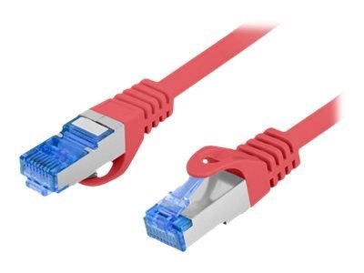 Lanberg - Kabel krosowy - RJ-45 (M) do RJ-45 (M) - 1.5 m - S/FTP - CAT 6a - odlewany, bez wystających elementów - czerwony, RAL 