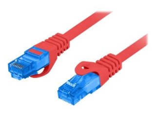 Lanberg - Kabel krosowy - RJ-45 (M) do RJ-45 (M) - 2 m - S/FTP - CAT 6a - nieruchomy - czerwony, RAL 3017