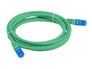Lanberg - Kabel krosowy - RJ-45 (M) do RJ-45 (M) - 2 m - S/FTP - CAT 6a - odlewany, bez wystających elementów - zielony, RAL 602