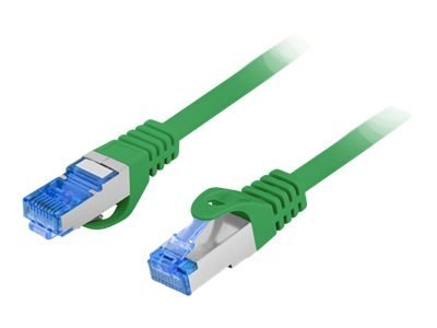 Lanberg - Kabel krosowy - RJ-45 (M) do RJ-45 (M) - 2 m - S/FTP - CAT 6a - odlewany, bez wystających elementów - zielony, RAL 602