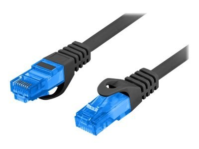 Lanberg - Kabel krosowy - RJ-45 (M) do RJ-45 (M) - 3 m - S/FTP - CAT 6a - odlewany, bez wystających elementów - czarny, RAL 9004