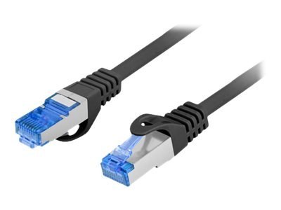 Lanberg - Kabel krosowy - RJ-45 (M) do RJ-45 (M) - 3 m - S/FTP - CAT 6a - odlewany, bez wystających elementów - czarny, RAL 9004