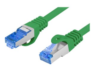 Lanberg - Kabel krosowy - RJ-45 (M) do RJ-45 (M) - 3 m - S/FTP - CAT 6a - odlewany, bez wystających elementów - zielony, RAL 602