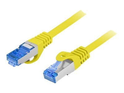 Lanberg - Kabel krosowy - RJ-45 (M) do RJ-45 (M) - 5 m - S/FTP - CAT 6a - odlewany, bez wystających elementów - żółty, RAL 1016