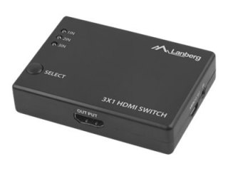 Lanberg SWV-HDMI-0003 - Przełącznik wideo/audio - 3 x HDMI - stacjonarny